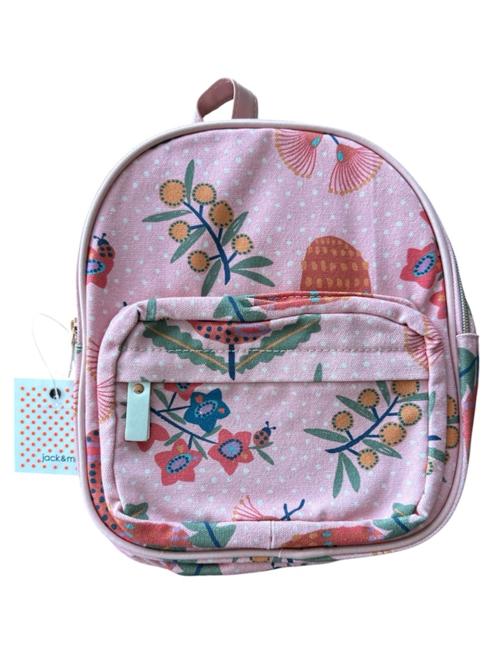 jack & milly (MYER) Native Australia Floral Flowers Pink Fabric Backpack